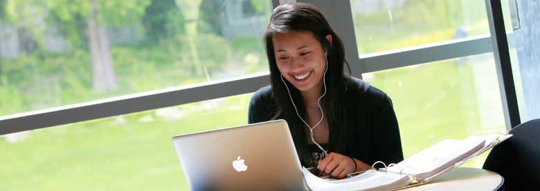 Girl on laptop blended learning