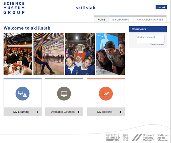 Science Museum Group Totara 'skillslab' homepage