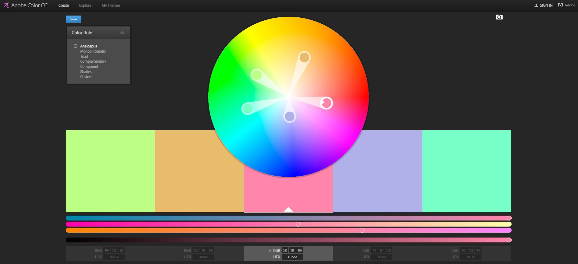 Adobe Colour Palette Tool 